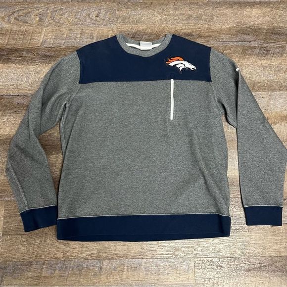 Nike Other - Denver Broncos Sweatshirt Adult XL Grey Blue Crewneck Pullover NFL Nike